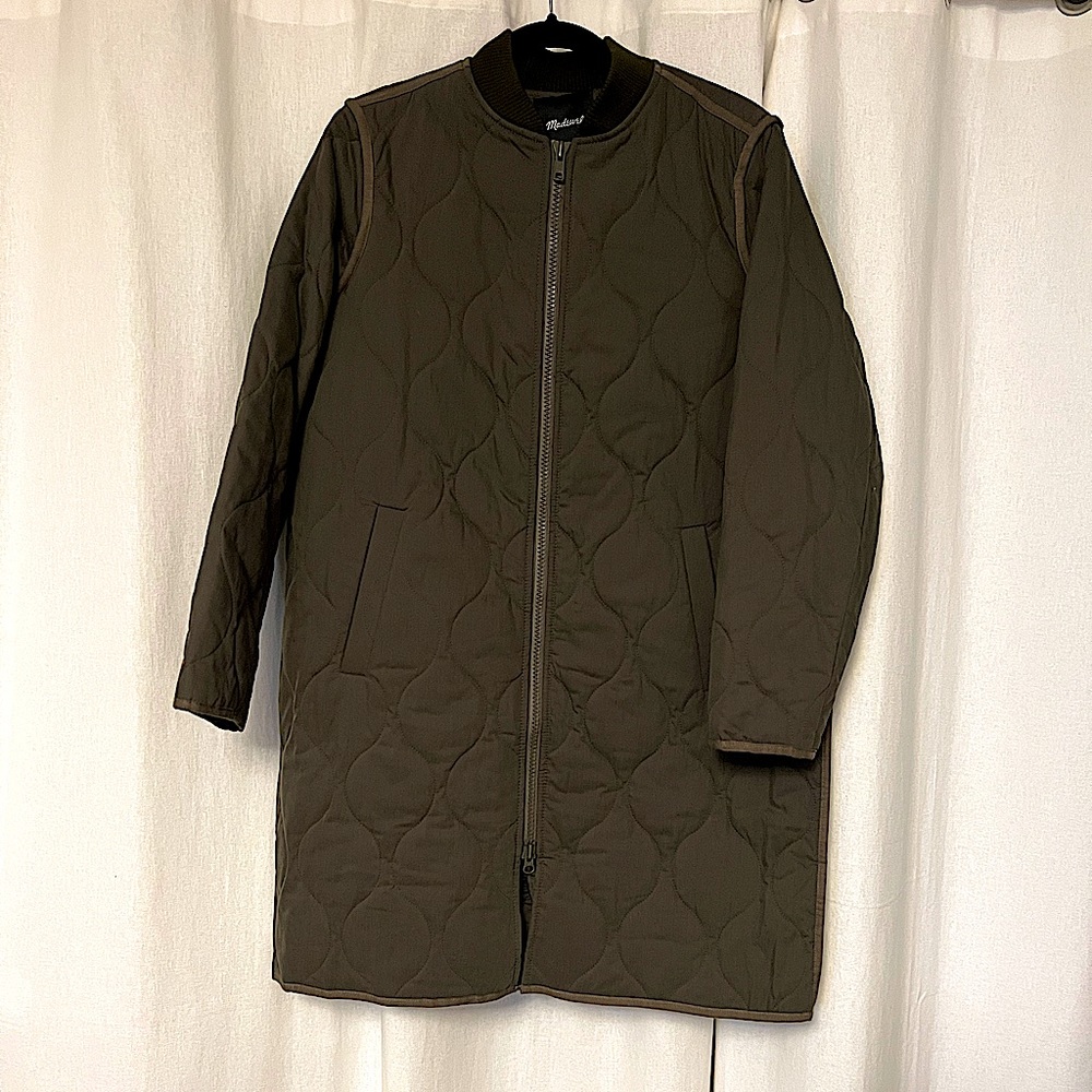 Madewell knee length cotton liner jacket